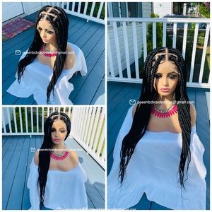 Ready to ship Glueless transparent full lace box braids wig